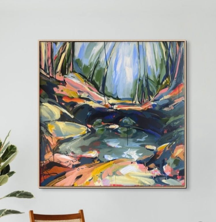 Original landscape painting of Fern Tree Pool - Cania Gorge - by local Australian artist Helen Hutton
