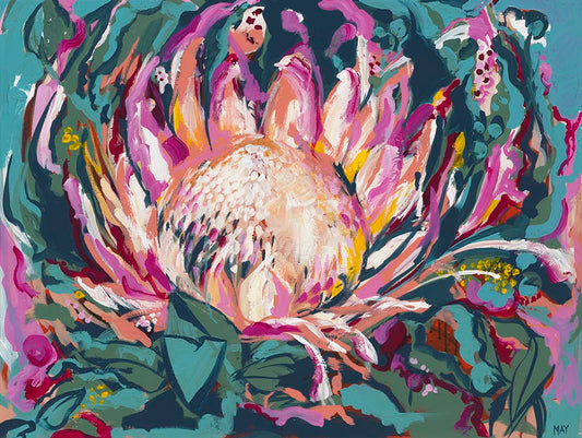 King Protea - Donated Artwork | Original Australian Floral Art Painting