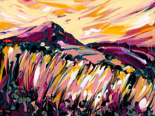 colourful original Australian Landscape painting by Monto artist Helen Hutton from Helen May Artist studio