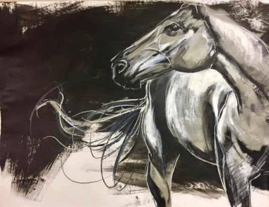 Commission: Black & White, 2018 | Original Australian Horse Drawing