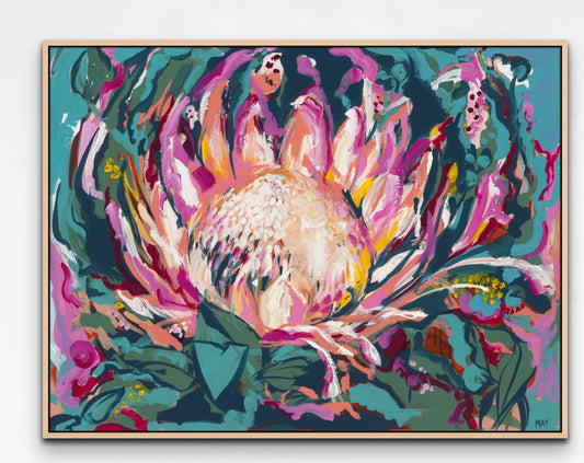 Framed Canvas Print | King Protea | Small