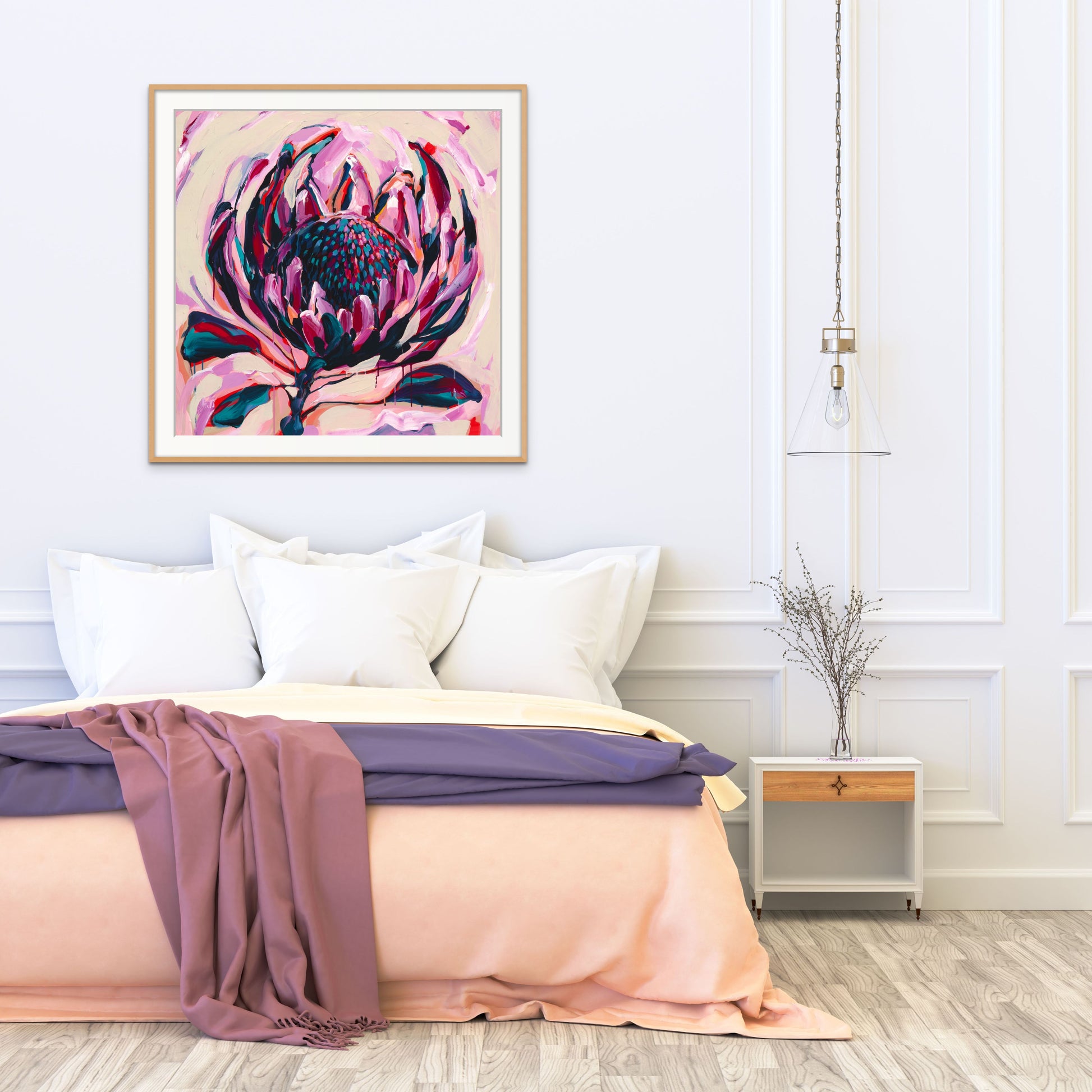 Balmoral Protea Fine Art Reproduction of Floral Painting by Helen May Artist