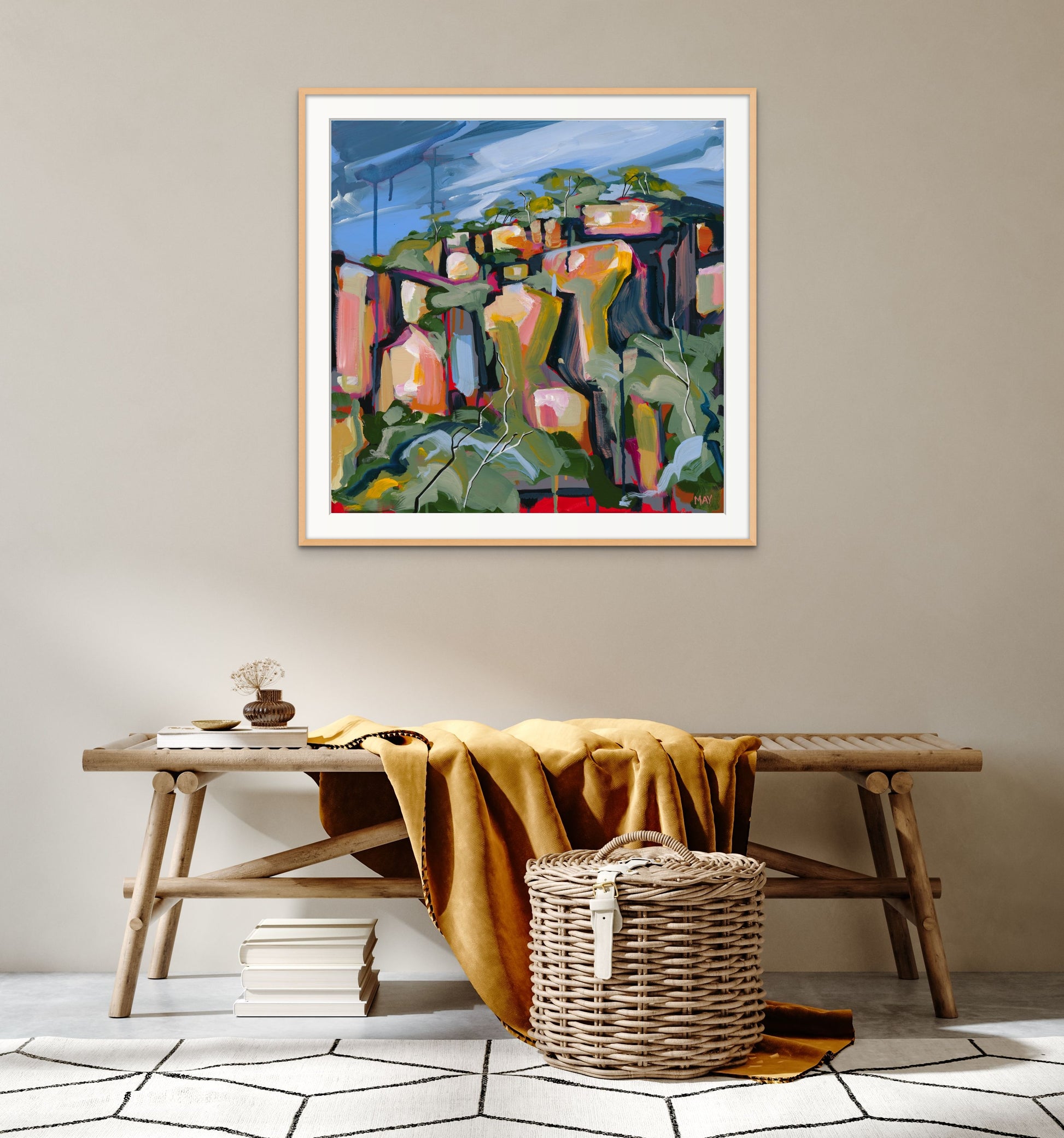 Cania Cliff 4 Fine Art Reproduction Print of Landscape Painting at Cania Gorge National Park by Helen May Artist