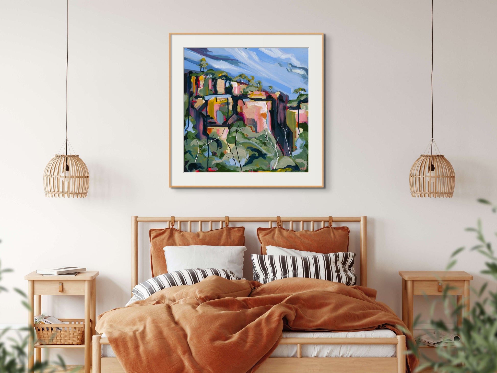 Cania Cliff 3 Fine Art Reproduction Print of Landscape Painting at Cania Gorge National Park by Helen May Artist