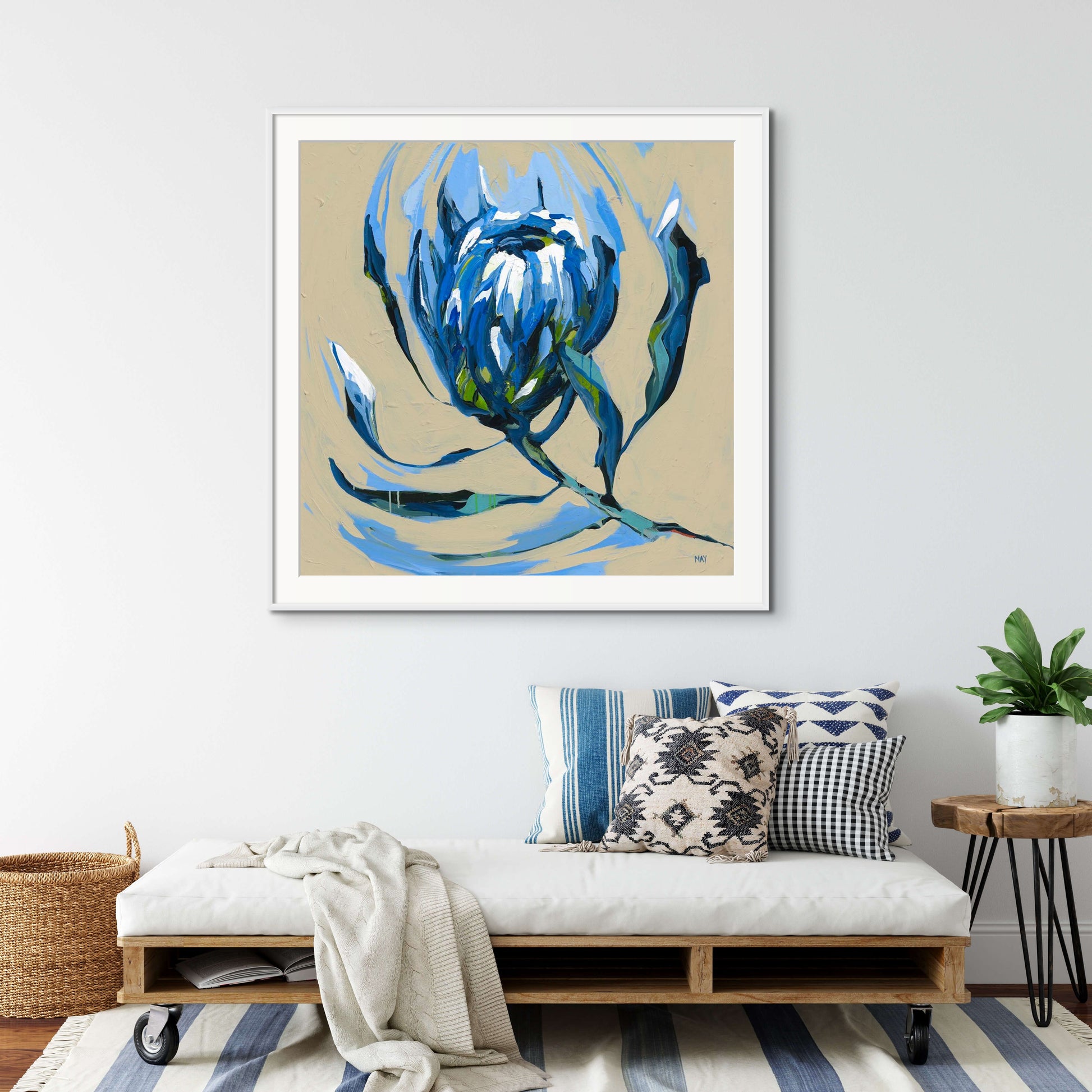 White Ice Fine Art Reproduction of Floral Painting by Helen May Artist