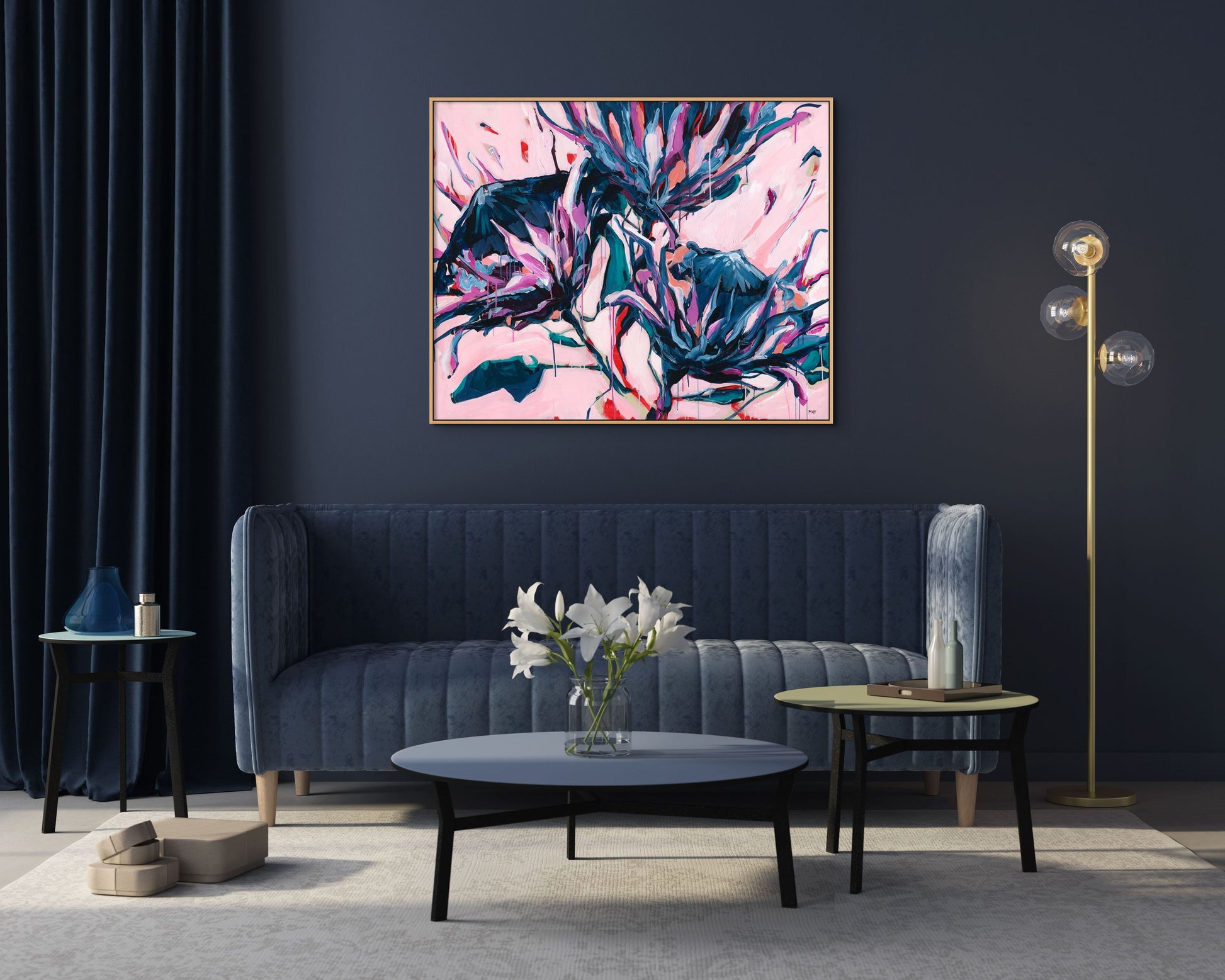 Ornamental Rhythm Fine Art Reproduction of Floral Painting by Helen May Artist