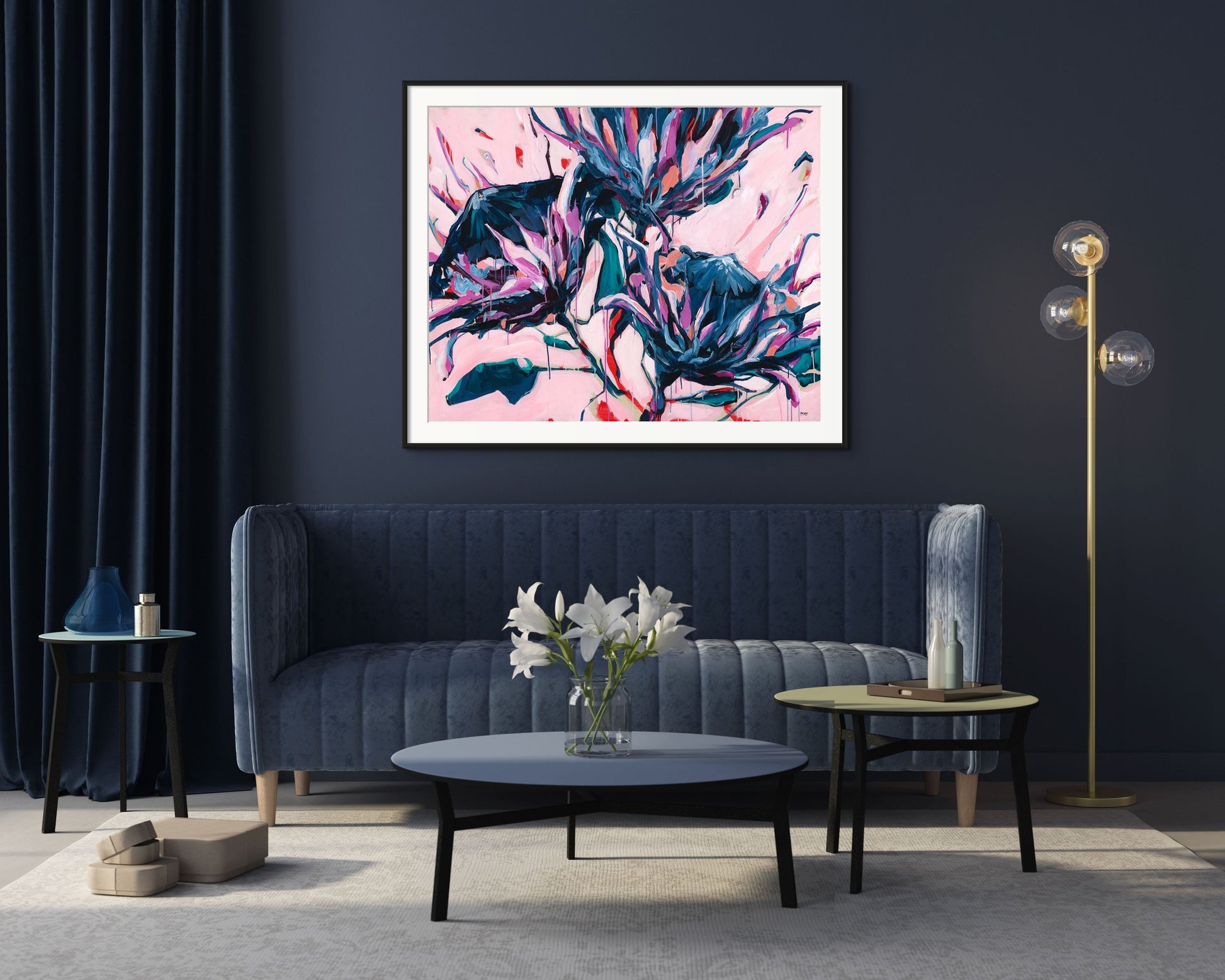 Ornamental Rhythm Fine Art Reproduction of Floral Painting by Helen May Artist