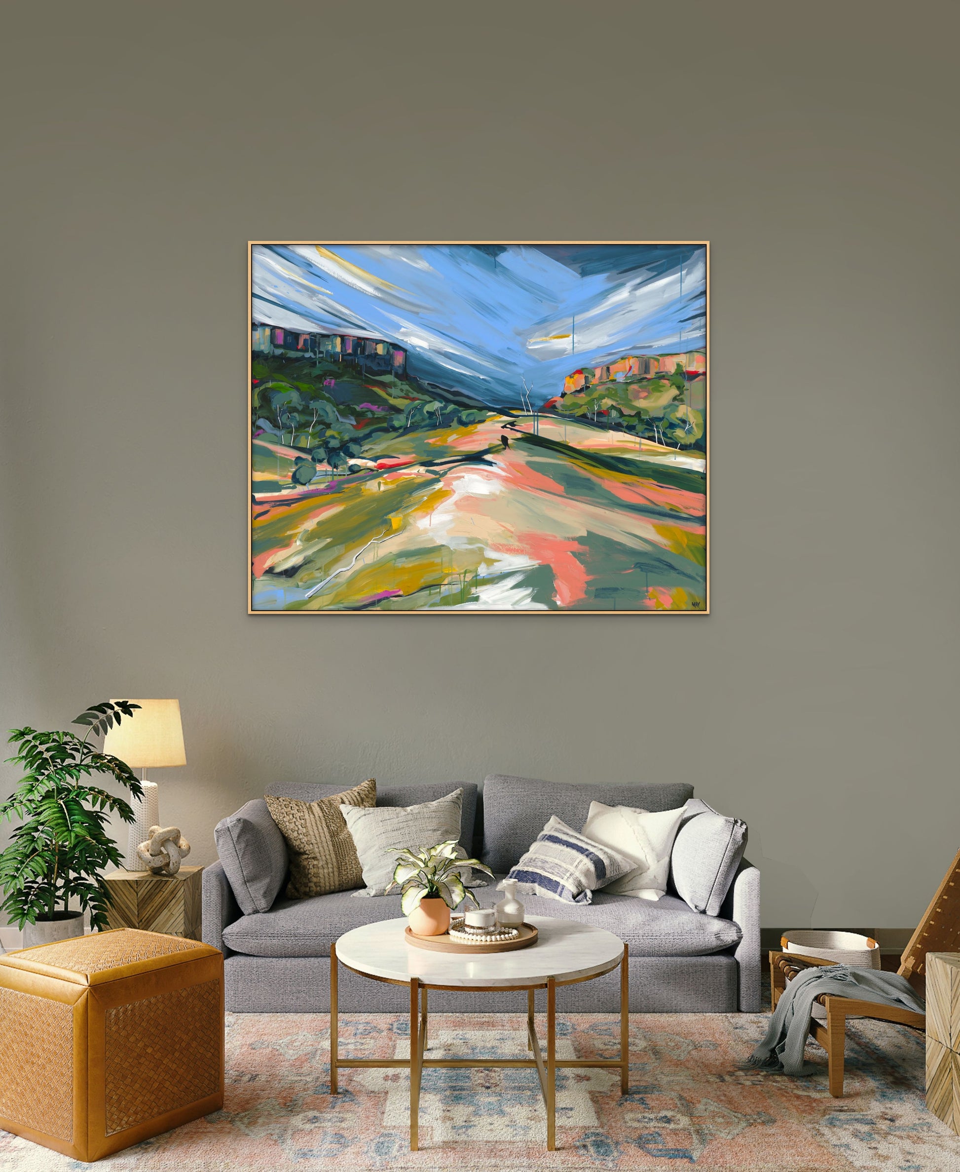 The Dark and The Light Fine Art Reproduction Print of Landscape Painting at Cania Gorge National Park by Helen May Artist