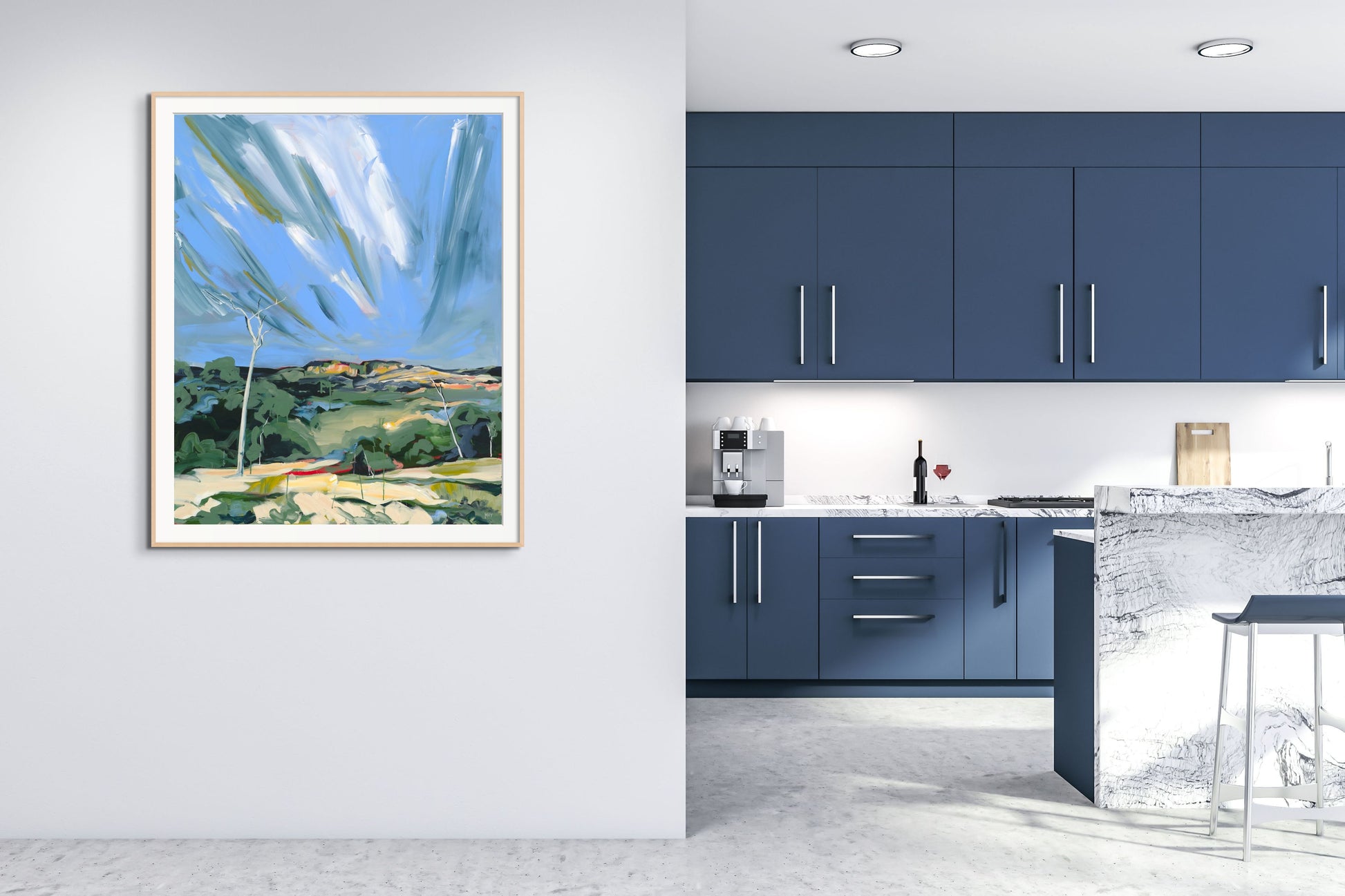 White Tree Still Standing Fine Art Reproduction Print of Landscape Painting at Cania Gorge National Park by Helen May Artist