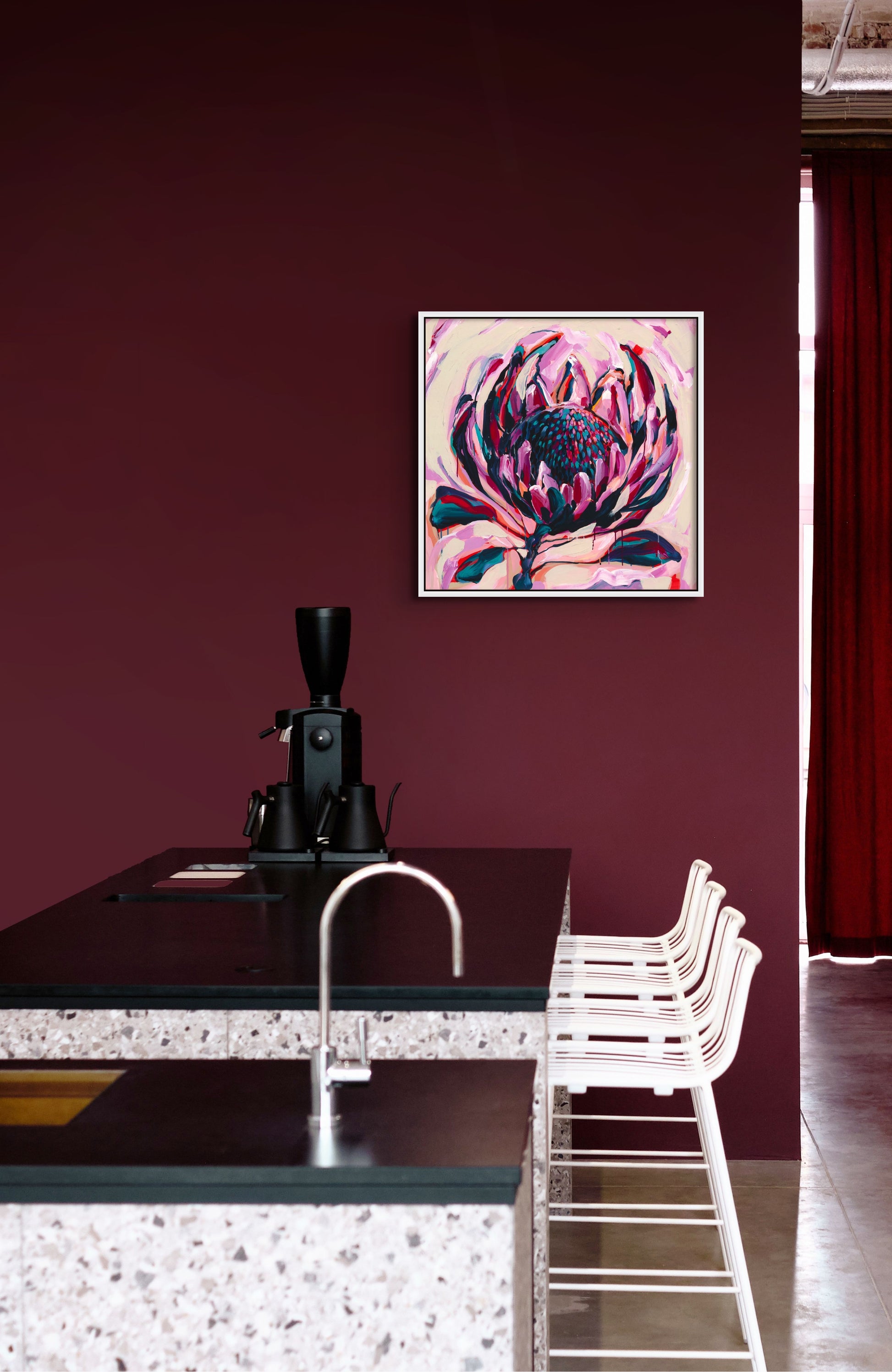 Balmoral Protea Fine Art Reproduction of Floral Painting by Helen May Artist