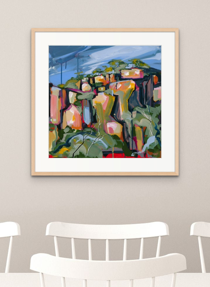 Cania Cliff 4 Fine Art Reproduction Print of Landscape Painting at Cania Gorge National Park by Helen May Artist