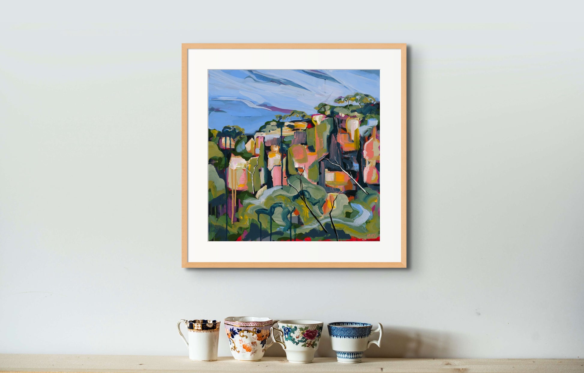 Cania Cliff 2 Fine Art Reproduction Print of Landscape Painting at Cania Gorge National Park by Helen May Artist