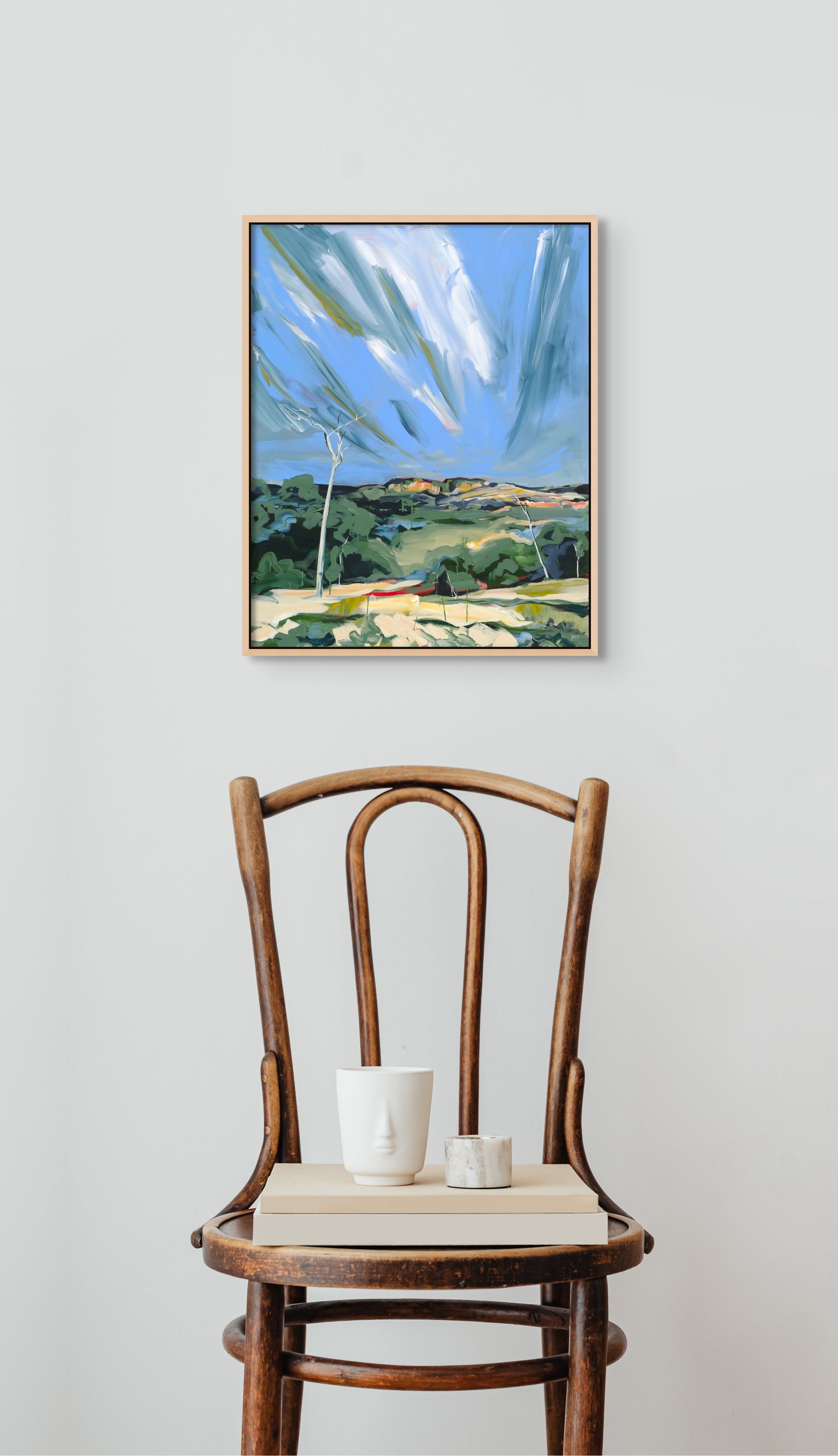 White Tree Still Standing Fine Art Reproduction Print of Landscape Painting at Cania Gorge National Park by Helen May Artist