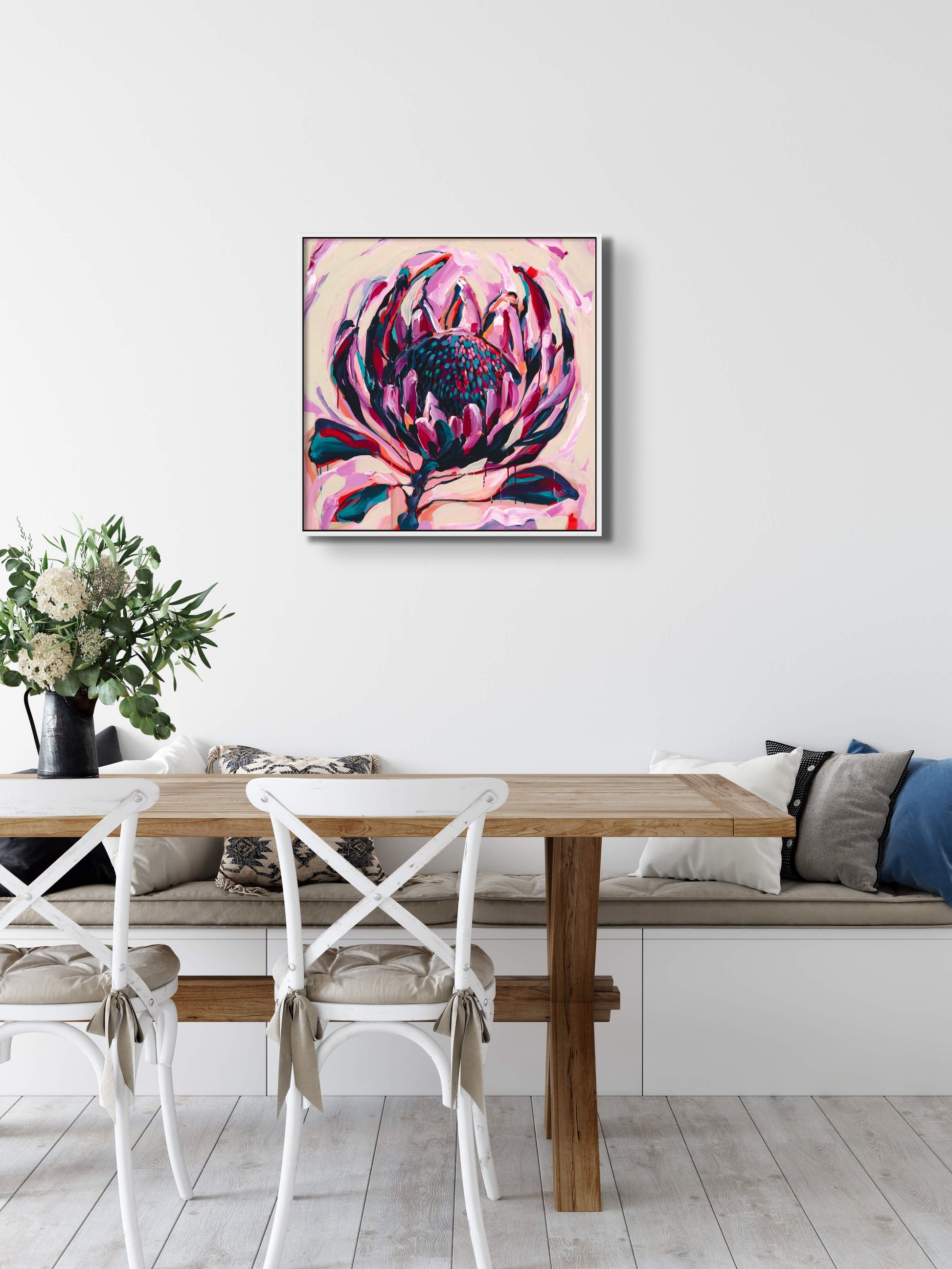 Balmoral Protea Fine Art Reproduction of Floral Painting by Helen May Artist