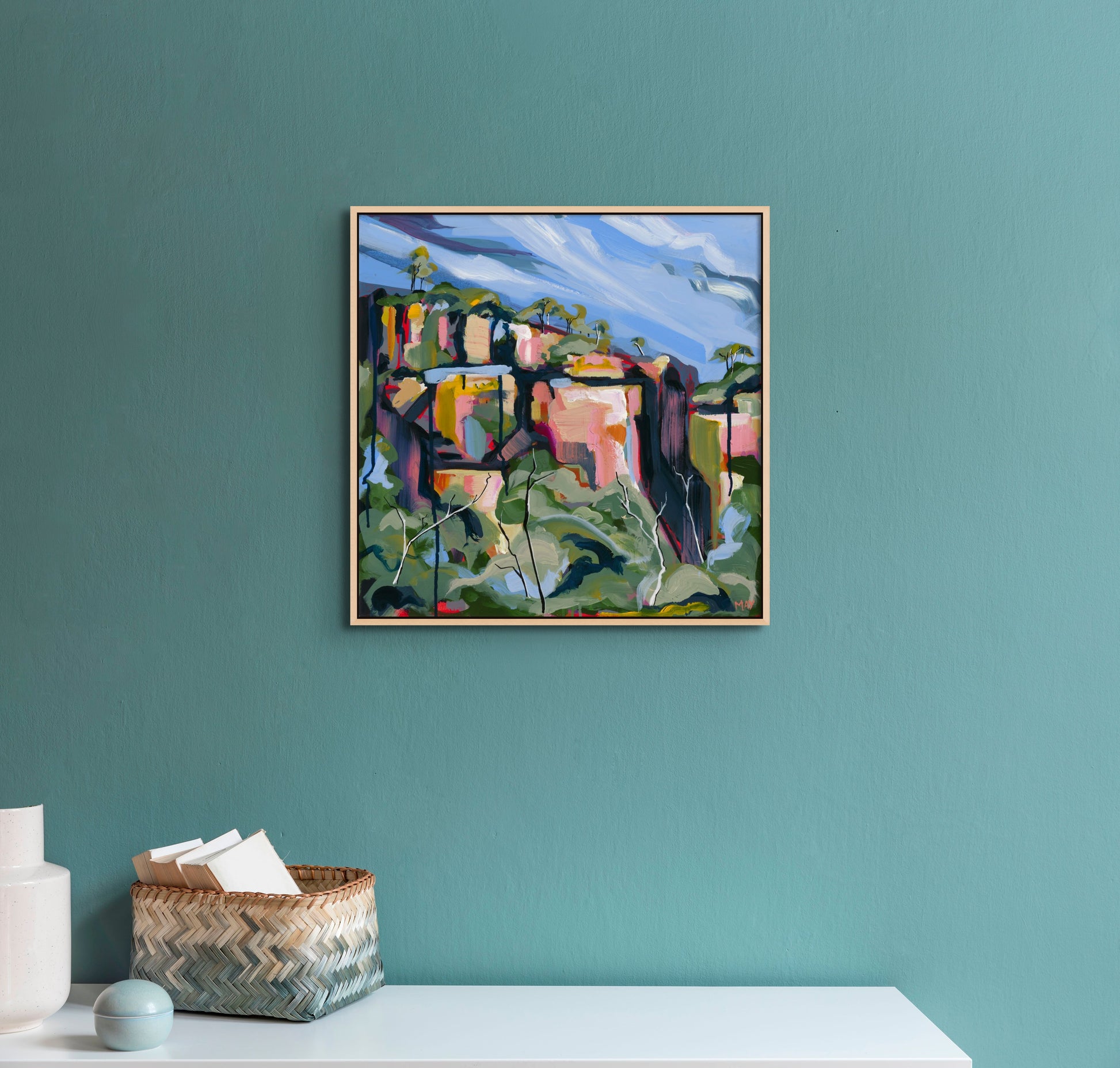 Cania Cliff 3 Fine Art Reproduction Print of Landscape Painting at Cania Gorge National Park by Helen May Artist