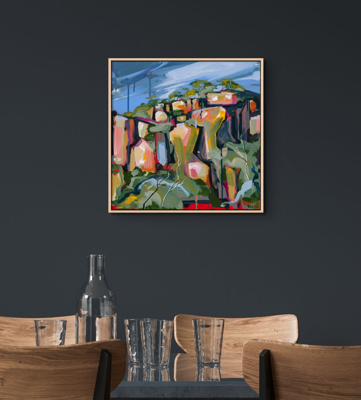 Cania Cliff 4 Fine Art Reproduction Print of Landscape Painting at Cania Gorge National Park by Helen May Artist