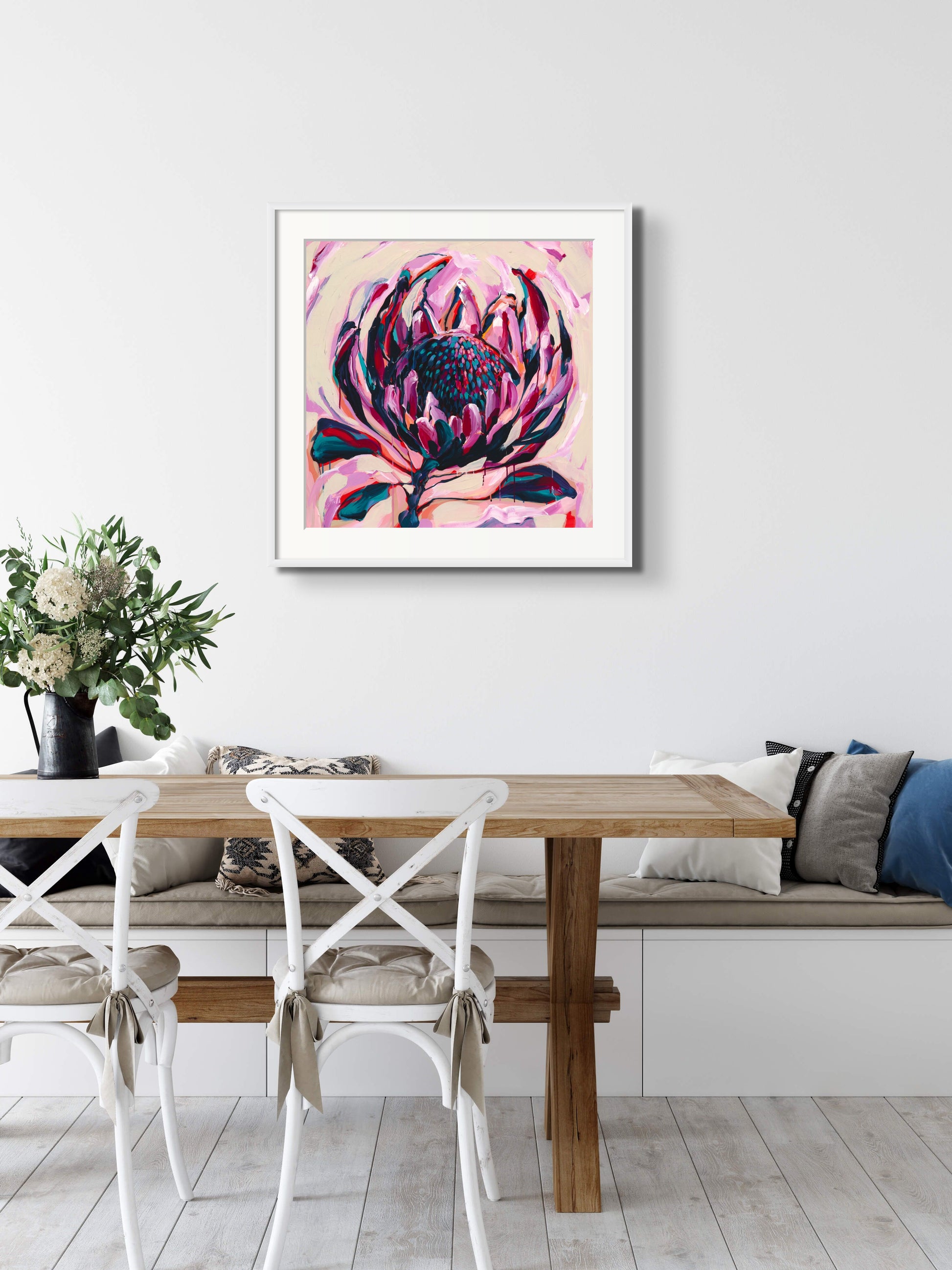 Balmoral Protea Fine Art Reproduction of Floral Painting by Helen May Artist