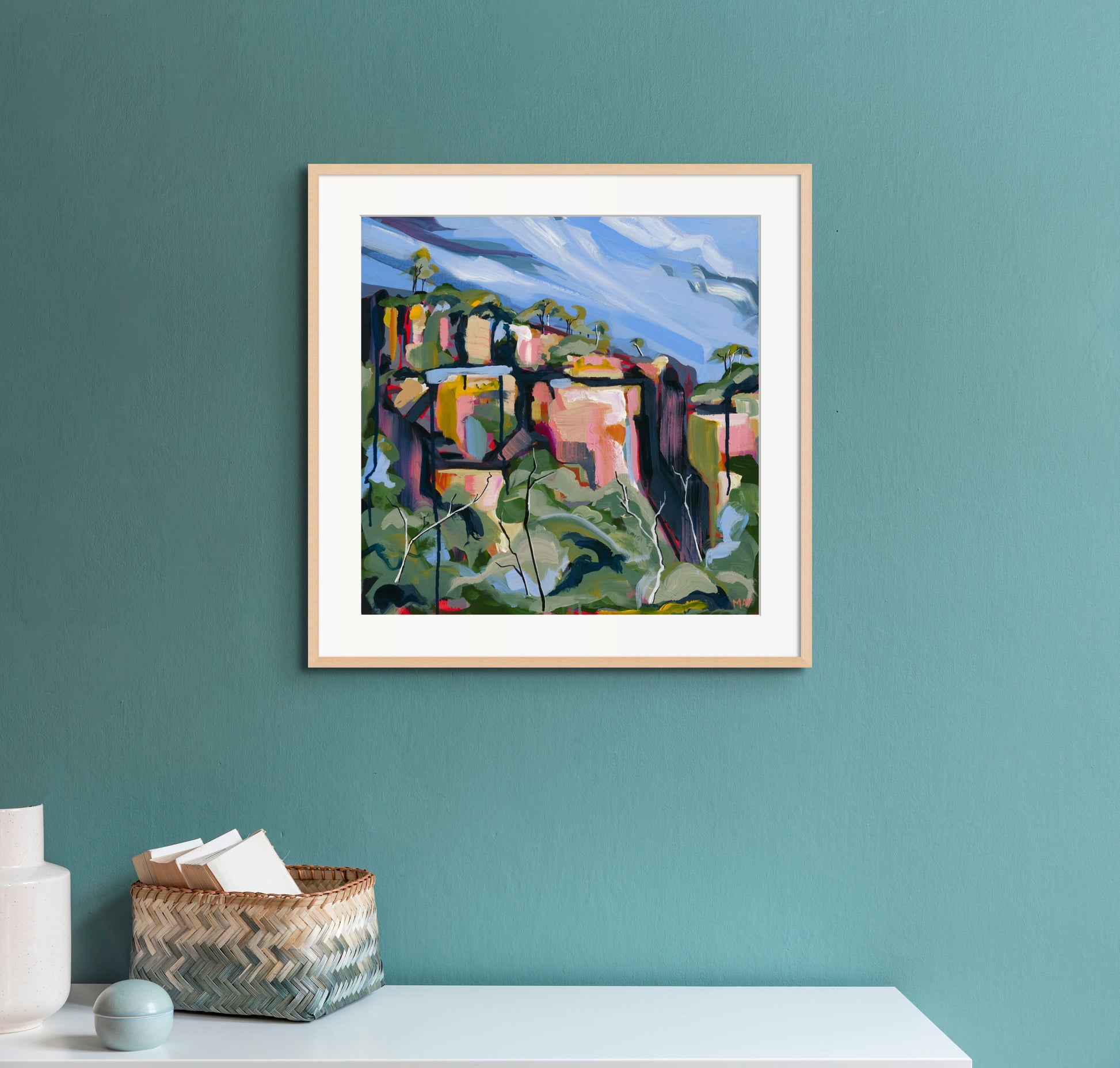 Cania Cliff 3 Fine Art Reproduction Print of Landscape Painting at Cania Gorge National Park by Helen May Artist