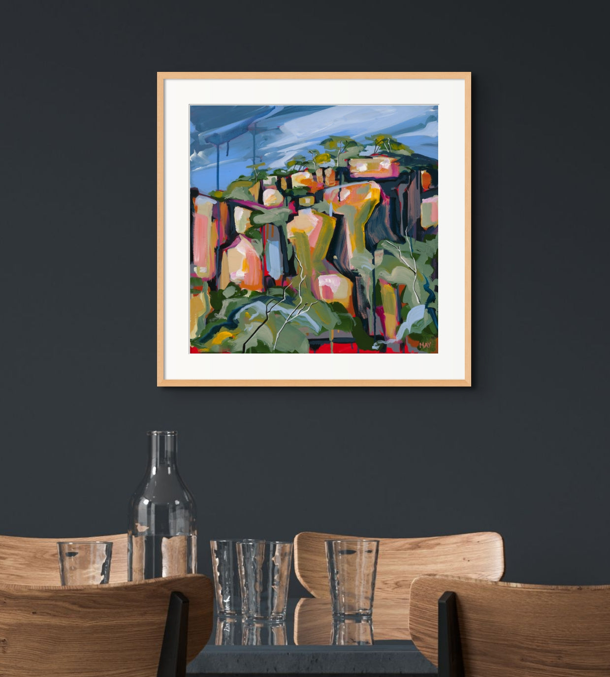 Cania Cliff 4 Fine Art Reproduction Print of Landscape Painting at Cania Gorge National Park by Helen May Artist