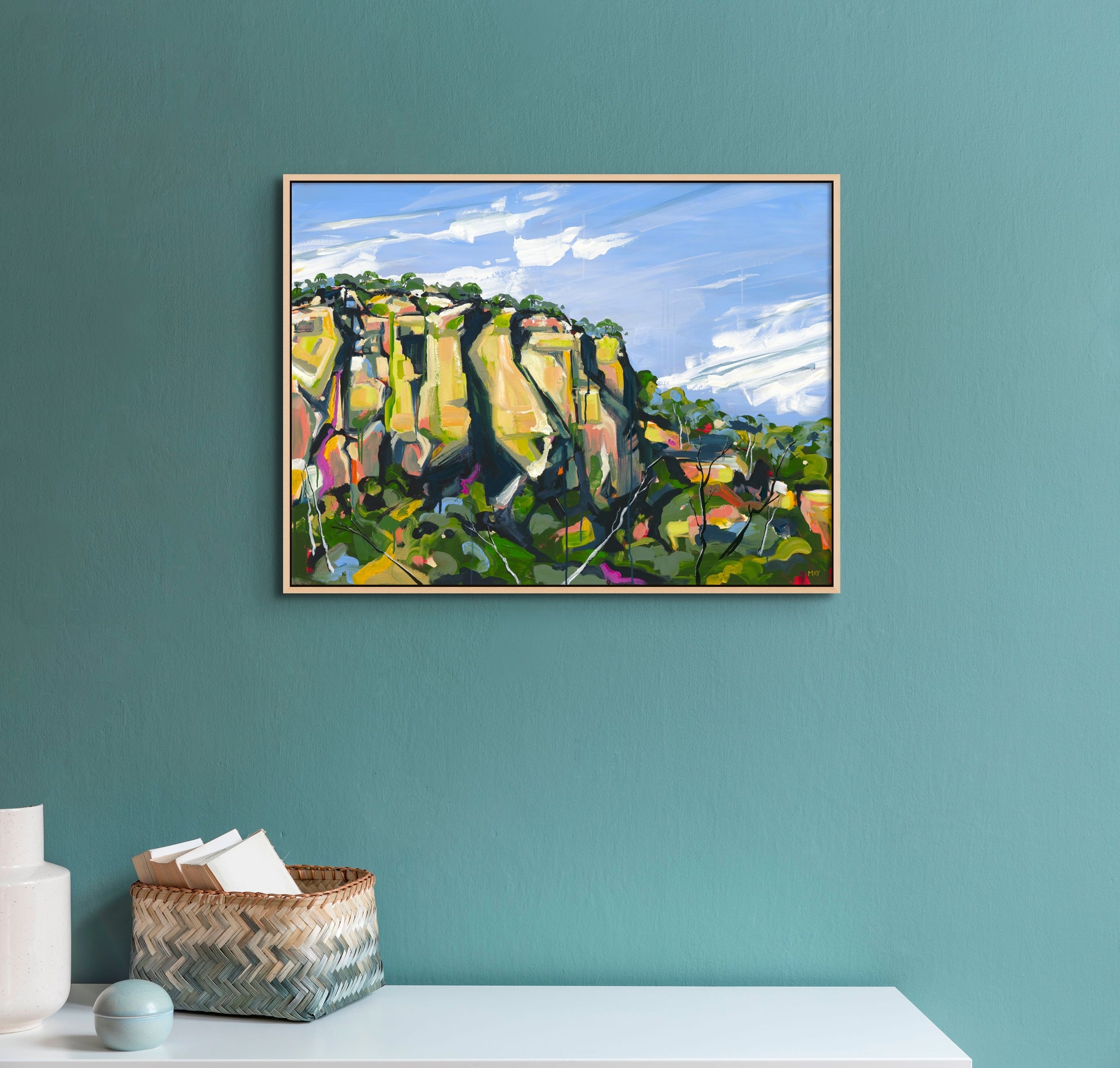 Mt Dowgo Fine Art Reproduction Print of Landscape Painting at Cania Gorge National Park by Helen May Artist