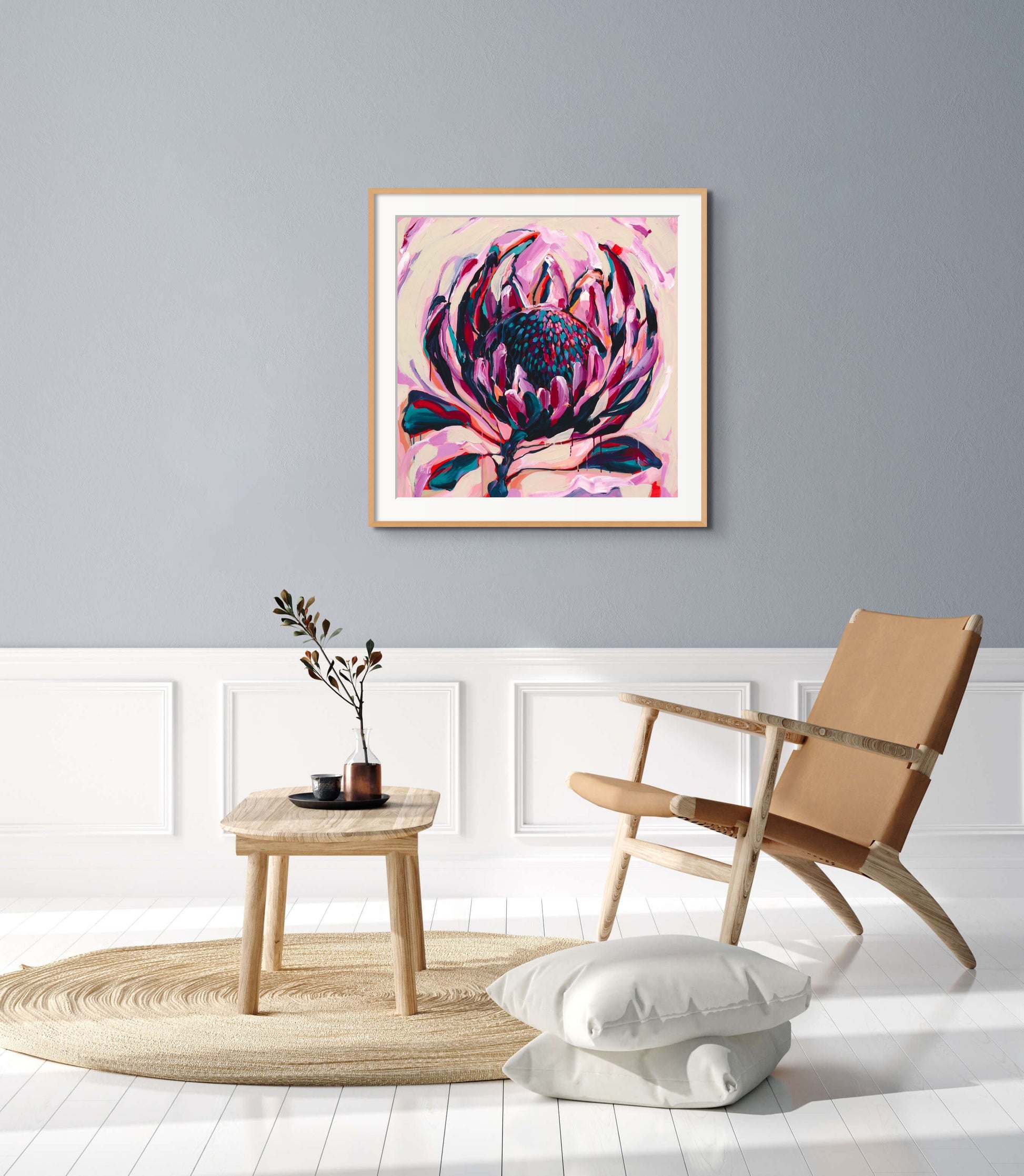 Balmoral Protea Fine Art Reproduction of Floral Painting by Helen May Artist