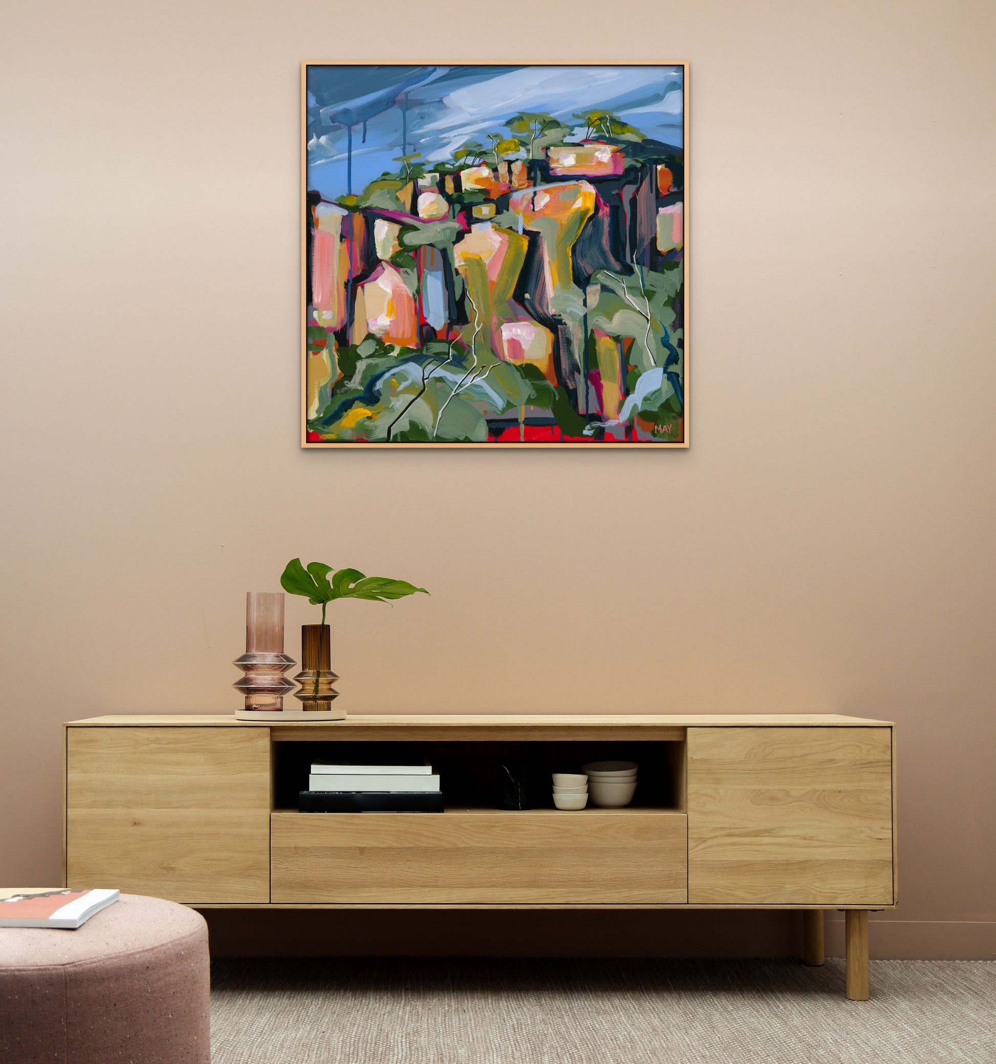 Cania Cliff 4 Fine Art Reproduction Print of Landscape Painting at Cania Gorge National Park by Helen May Artist