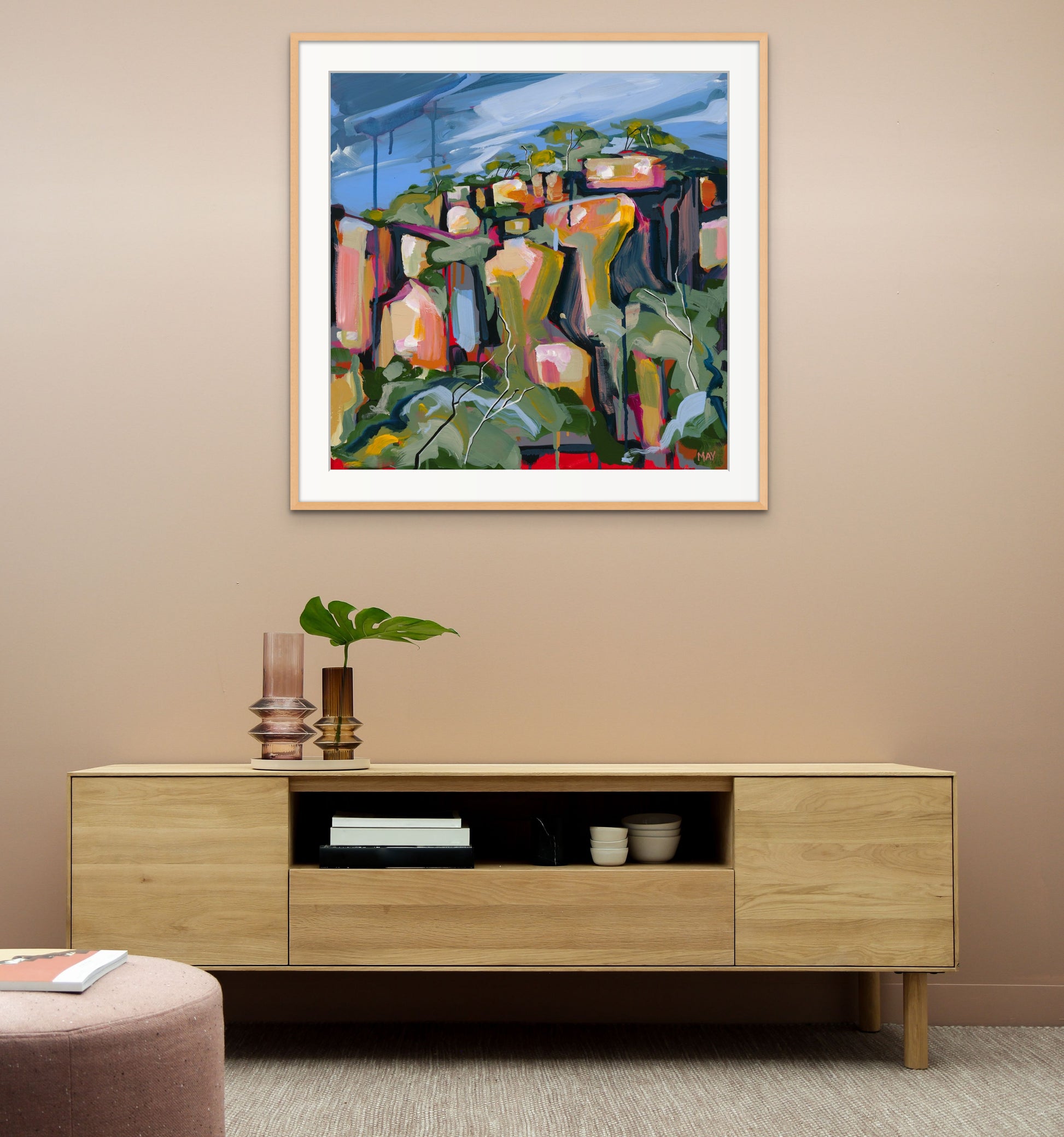 Cania Cliff 4 Fine Art Reproduction Print of Landscape Painting at Cania Gorge National Park by Helen May Artist