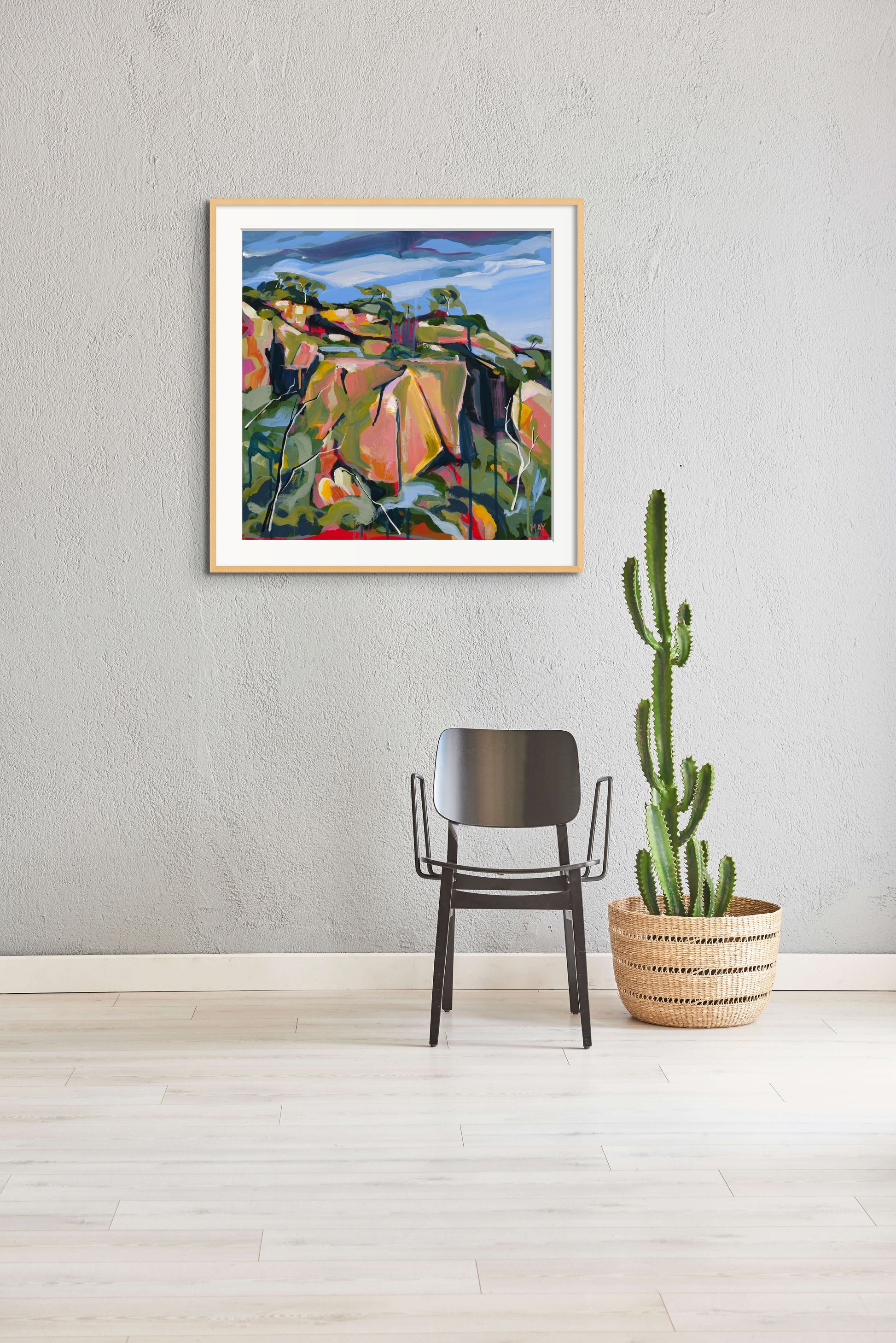 Cania Cliff 1 Fine Art Reproduction Print of Landscape Painting at Cania Gorge National Park by Helen May Artist
