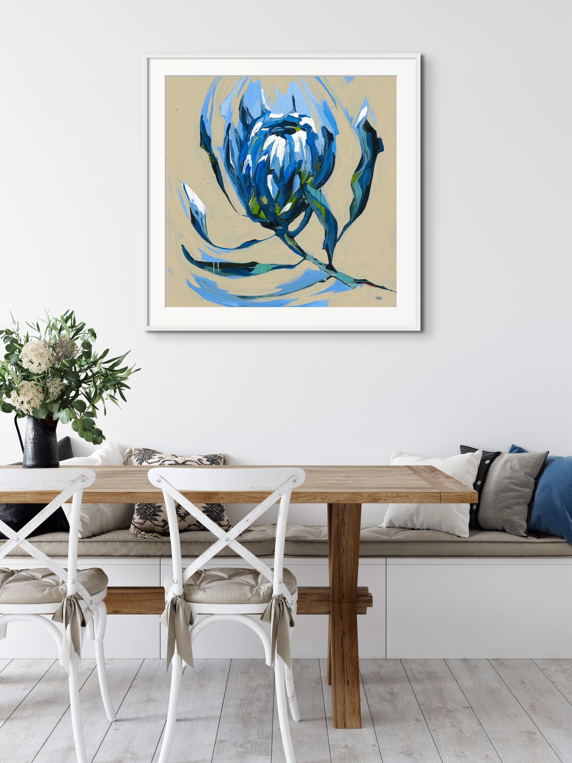 White Ice Fine Art Reproduction of Floral Painting by Helen May Artist