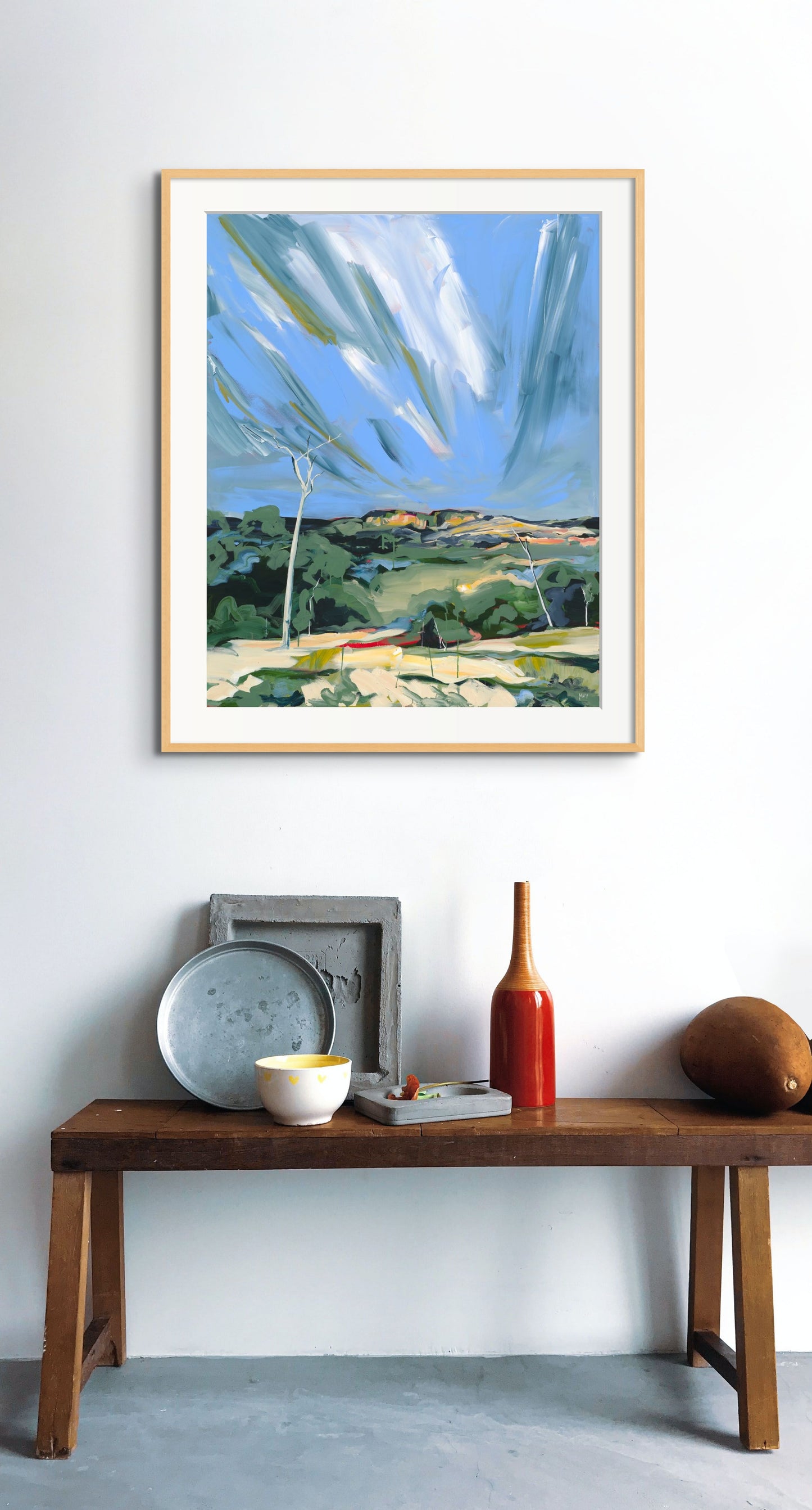 White Tree Still Standing Fine Art Reproduction Print of Landscape Painting at Cania Gorge National Park by Helen May Artist