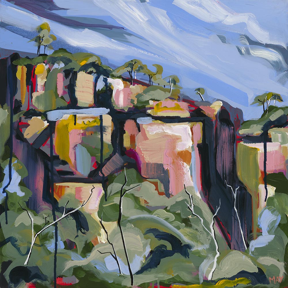 Cania Cliff 3 Fine Art Reproduction Print of Landscape Painting at Cania Gorge National Park by Helen May Artist