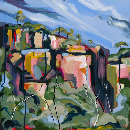 Cania Cliff 3 Fine Art Reproduction Print of Landscape Painting at Cania Gorge National Park by Helen May Artist