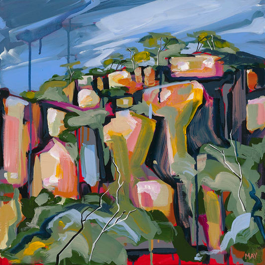 Cania Cliff 4 Fine Art Reproduction Print of Landscape Painting at Cania Gorge National Park by Helen May Artist