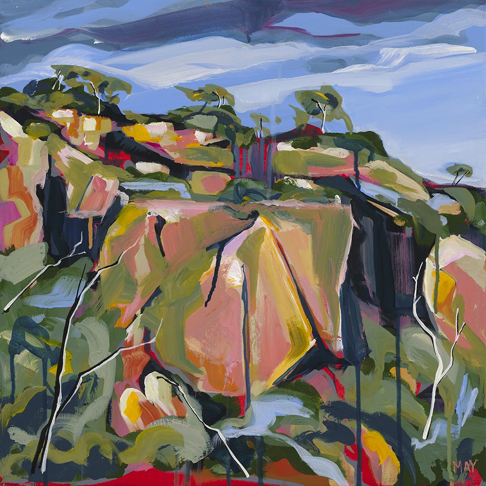 Cania Cliff 1 Fine Art Reproduction Print of Landscape Painting at Cania Gorge National Park by Helen May Artist