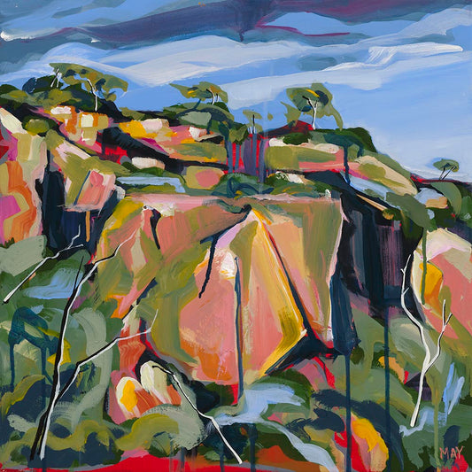 Cania Cliff 1 Fine Art Reproduction Print of Landscape Painting at Cania Gorge National Park by Helen May Artist
