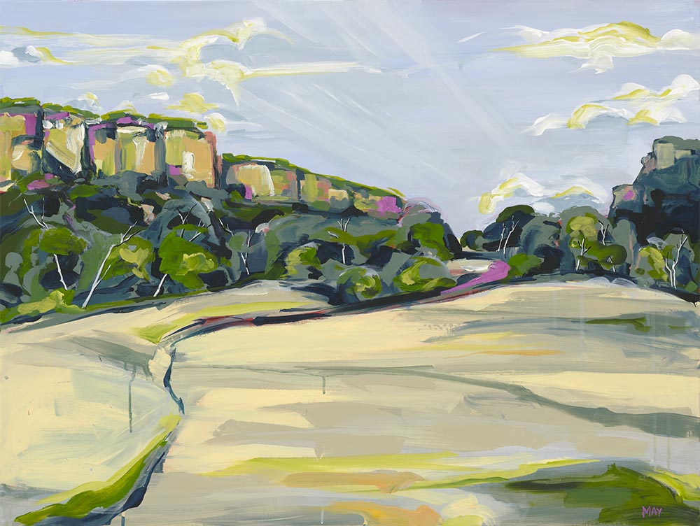 Southern View Fine Art Reproduction Print of Landscape Painting at Cania Gorge National Park by Helen May Artist