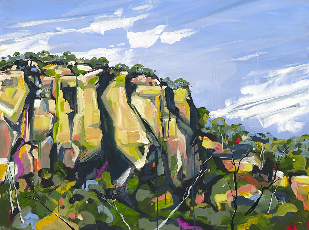 Mt Dowgo Fine Art Reproduction Print of Landscape Painting at Cania Gorge National Park by Helen May Artist
