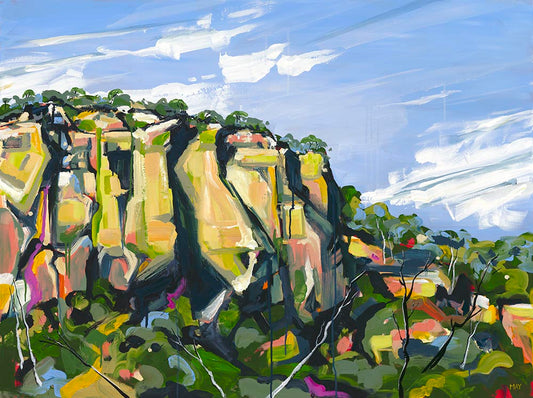 Mt Dowgo Fine Art Reproduction Print of Landscape Painting at Cania Gorge National Park by Helen May Artist