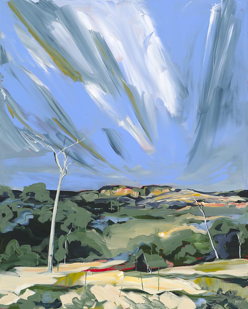 White Tree Still Standing Fine Art Reproduction Print of Landscape Painting at Cania Gorge National Park by Helen May Artist