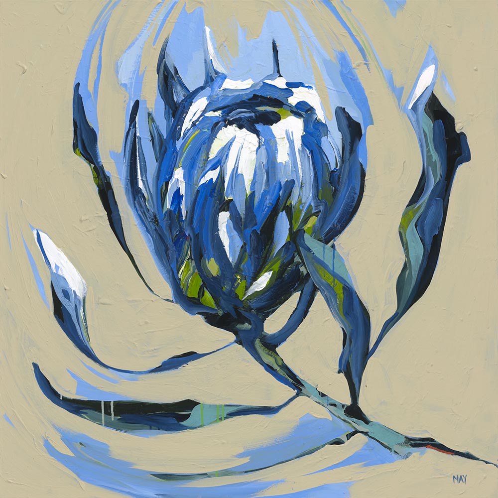 White Ice Fine Art Reproduction of Floral Painting by Helen May Artist