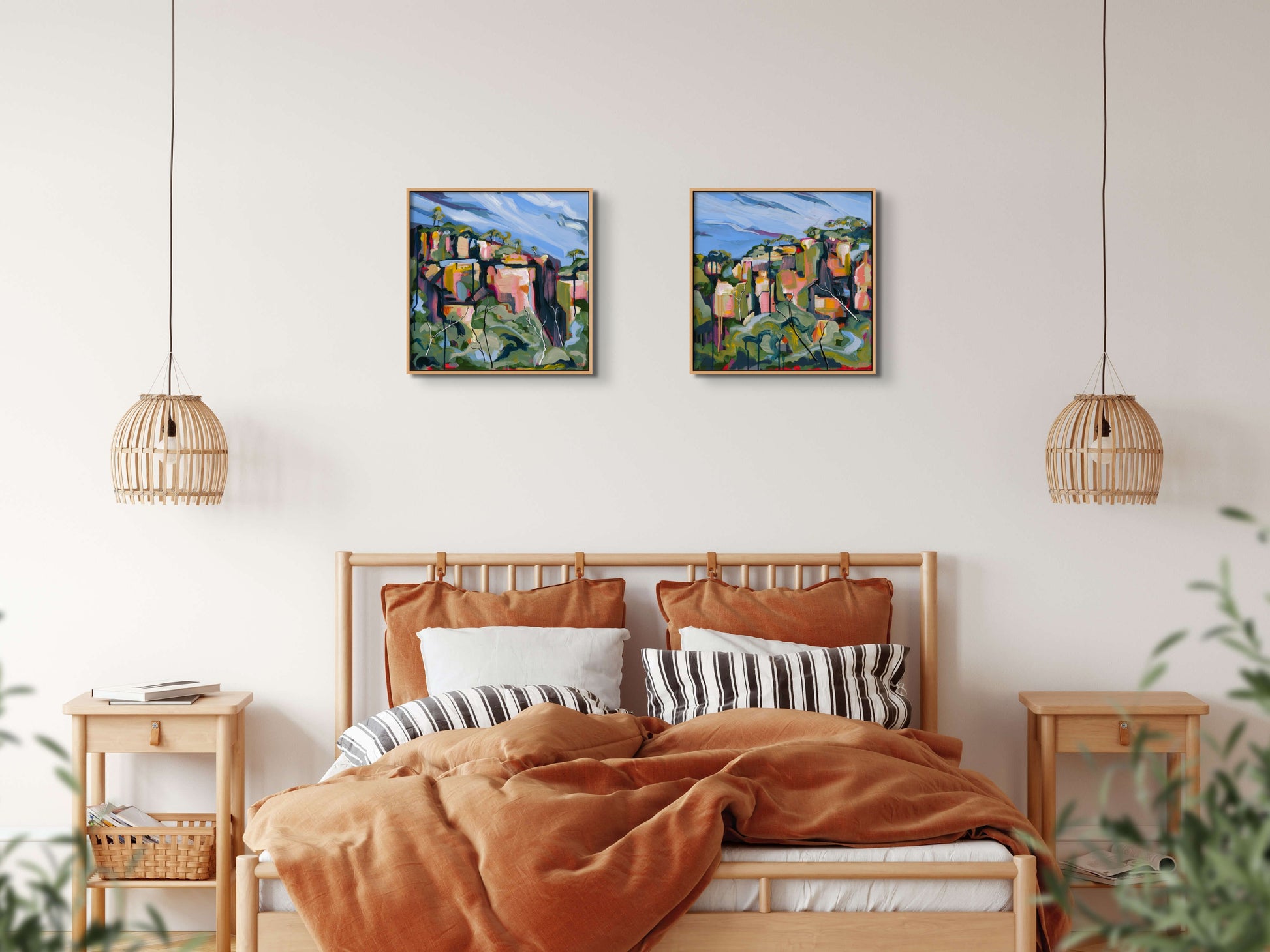 Cania Cliff 2 Fine Art Reproduction Print of Landscape Painting at Cania Gorge National Park by Helen May Artist