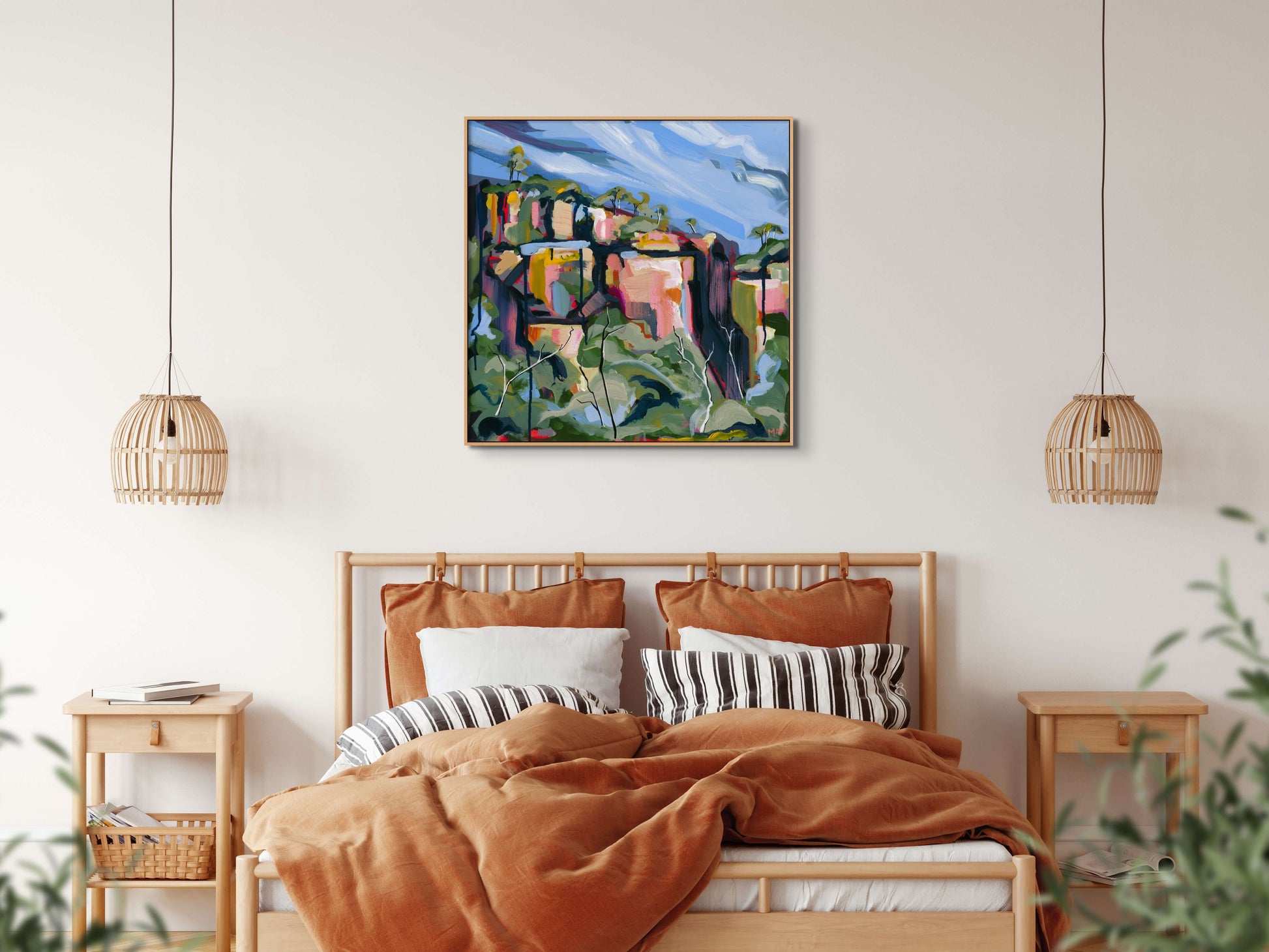 Cania Cliff 3 Fine Art Reproduction Print of Landscape Painting at Cania Gorge National Park by Helen May Artist