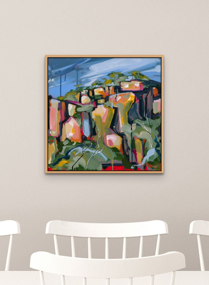 Cania Cliff 4 Fine Art Reproduction Print of Landscape Painting at Cania Gorge National Park by Helen May Artist