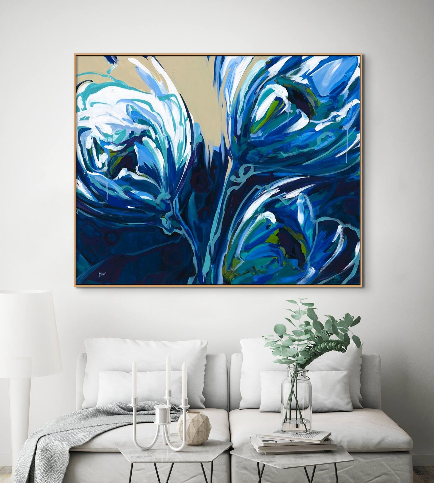 Deep Surrender original Acrylic Painting Floral Art by Helen May Artist