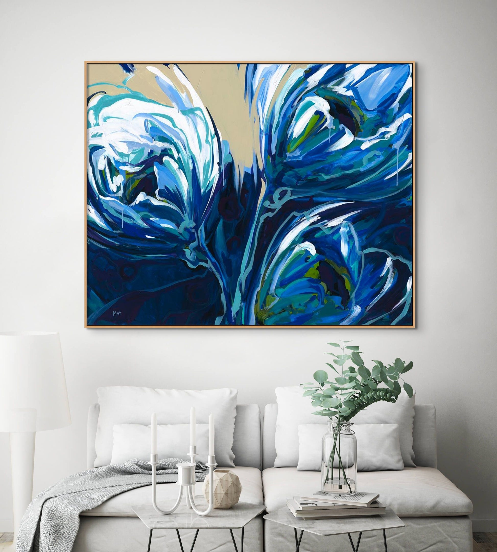 Deep Surrender original Acrylic Painting Floral Art by Helen May Artist