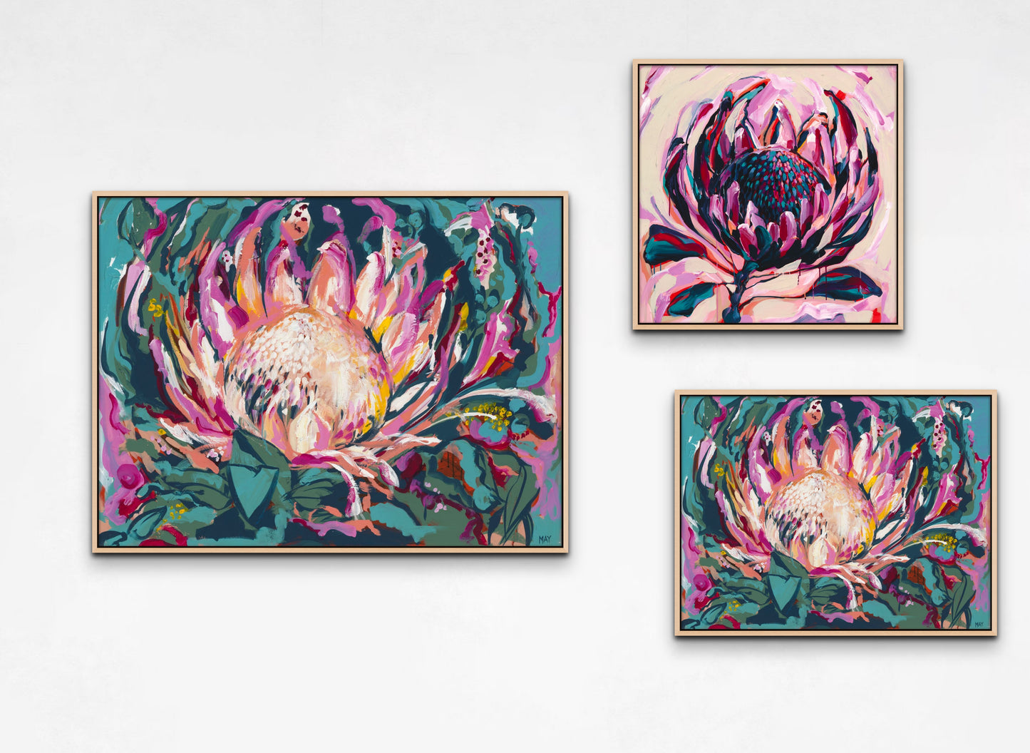 Framed Canvas Print | King Protea | Small