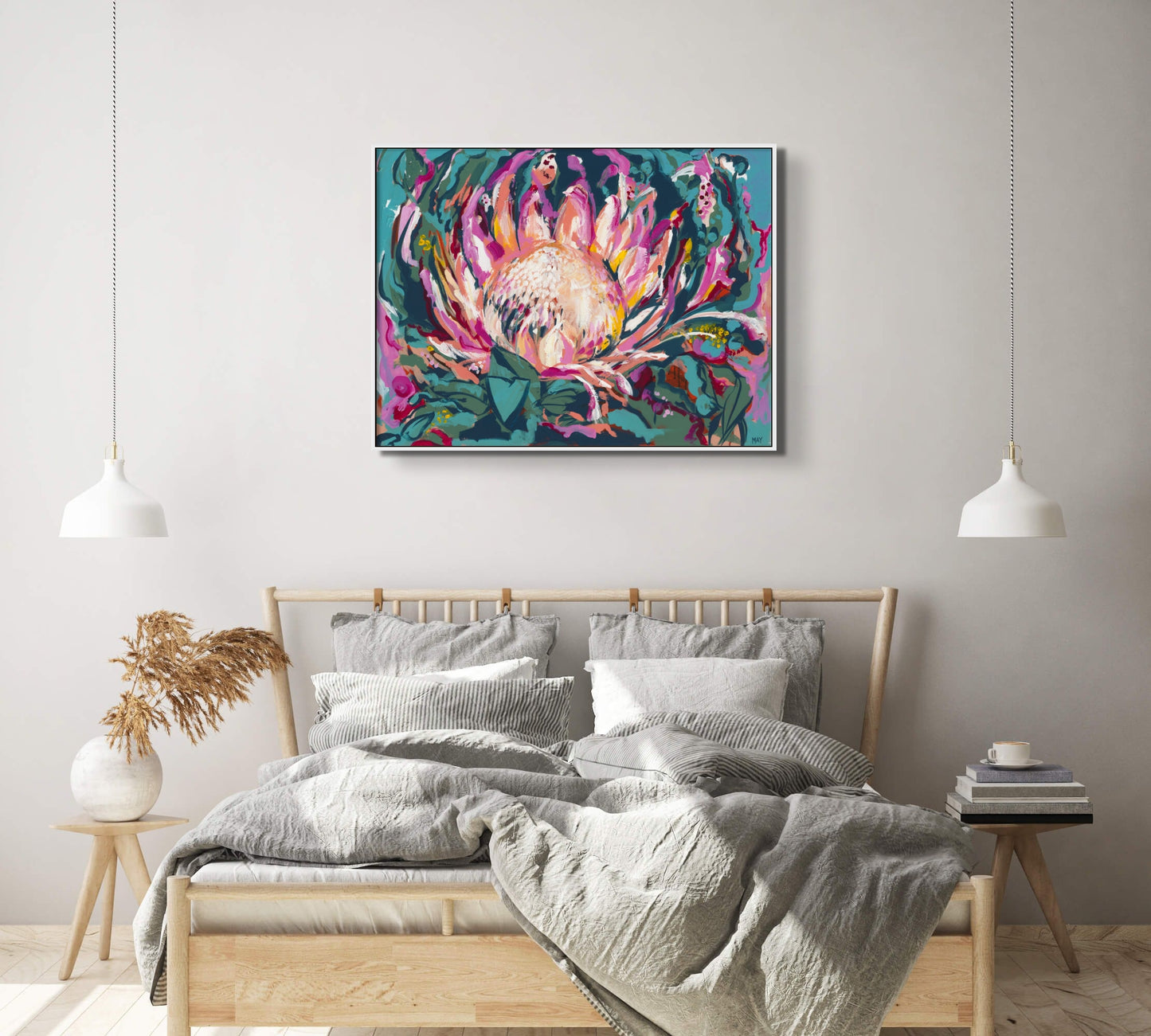 King Protea Fine Art Reproduction of Floral Painting by Helen May Artist