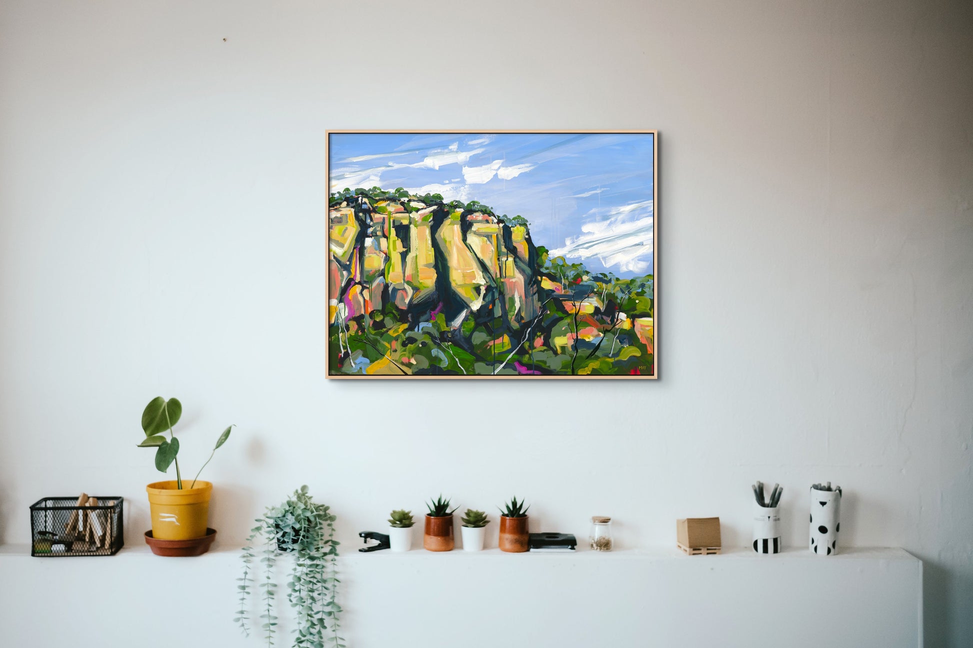 Mt Dowgo Fine Art Reproduction Print of Landscape Painting at Cania Gorge National Park by Helen May Artist