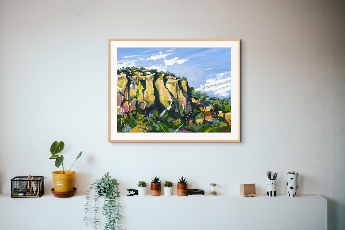 Mt Dowgo Fine Art Reproduction Print of Landscape Painting at Cania Gorge National Park by Helen May Artist