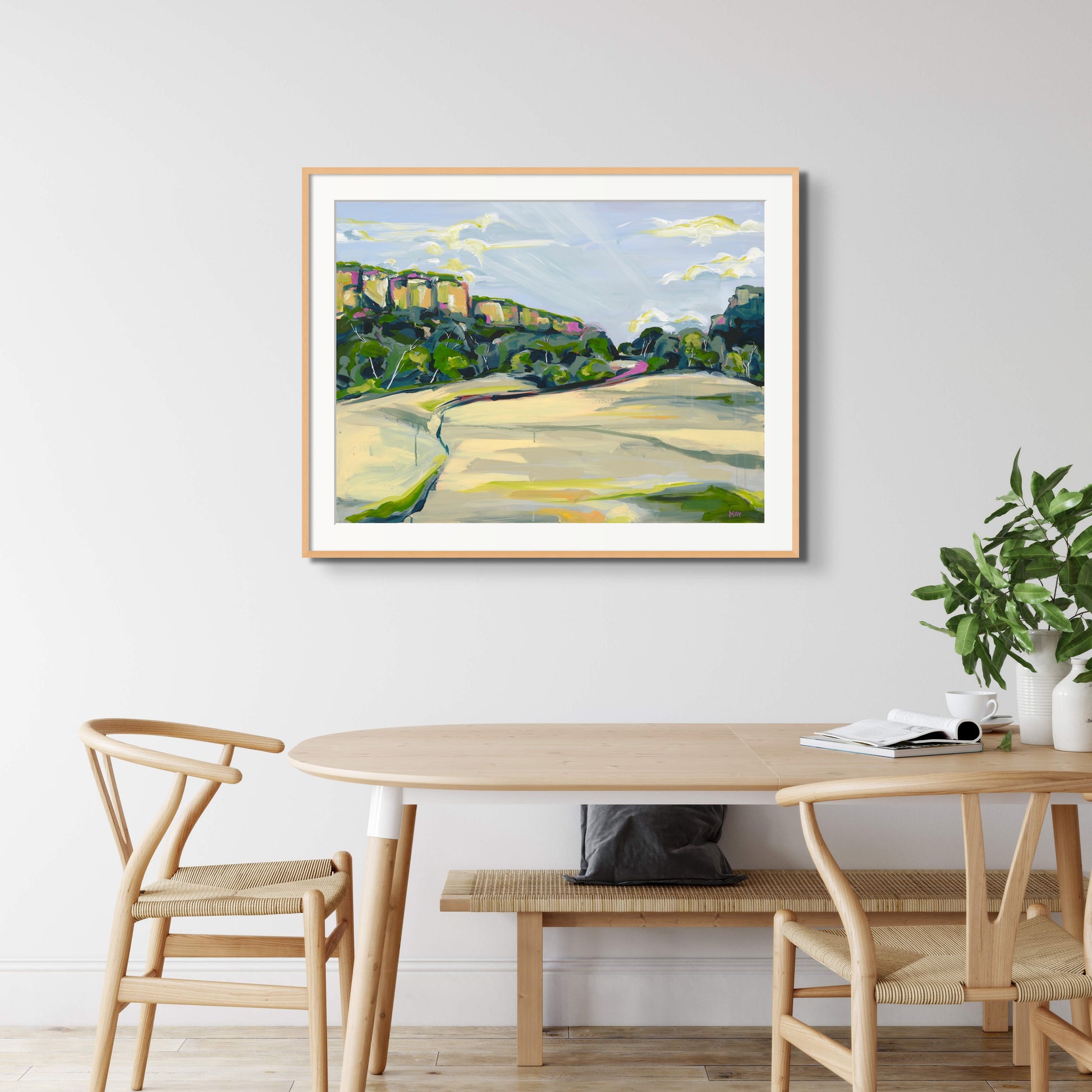 Southern View Fine Art Reproduction Print of Landscape Painting at Cania Gorge National Park by Helen May Artist